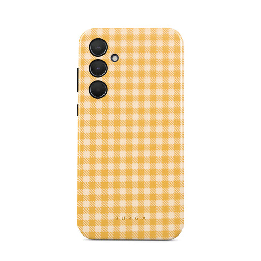 Tuscan Sun - Yellow Plaid Samsung Galaxy A35 Case 1