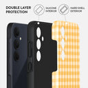 Tuscan Sun - Yellow Plaid Samsung Galaxy A35 Case 2