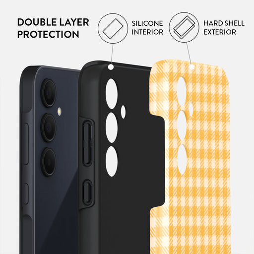 Tuscan Sun - Yellow Plaid Samsung Galaxy A35 Case 2