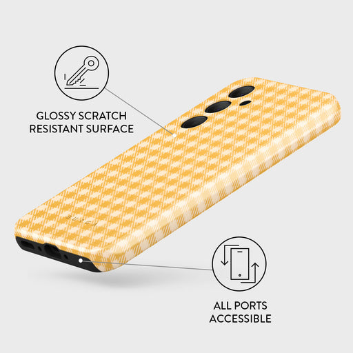 Tuscan Sun - Yellow Plaid Samsung Galaxy A35 Case 3