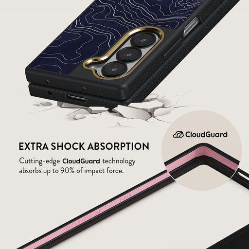 Drifting Shores - Line Art Samsung Galaxy Z Fold 6 Case 3