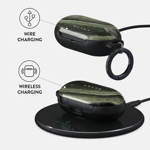 Misty Forest - Green Marble Samsung Galaxy Buds Plus Case 3