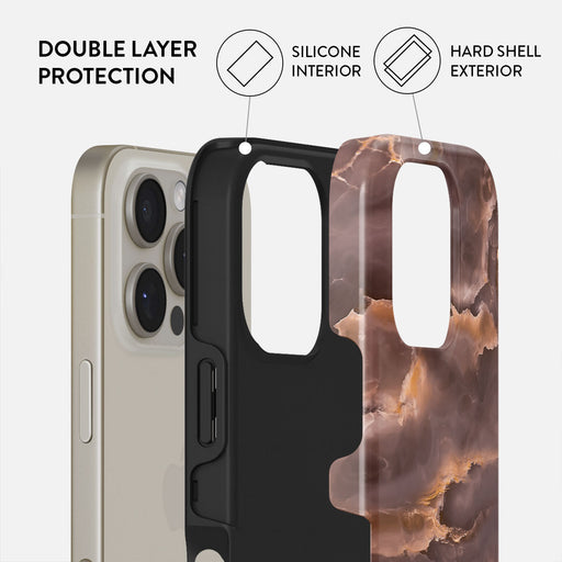 Fire Wood - Brown Marble iPhone 16 Pro Max Case 2