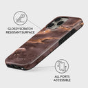 Fire Wood - Brown Marble iPhone 16 Pro Max Case 3