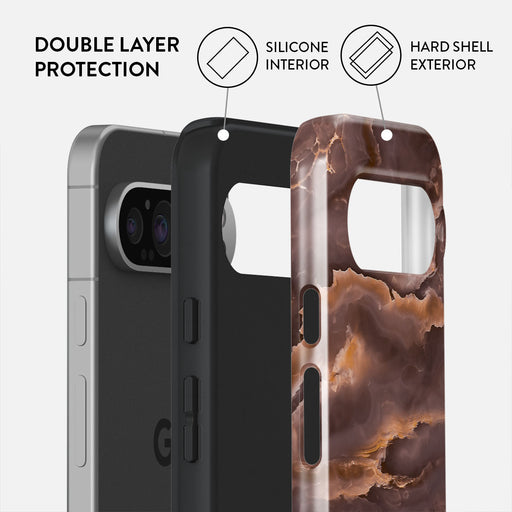 Fire Wood - Brown Marble Google Pixel 9 Pro XL Case 2