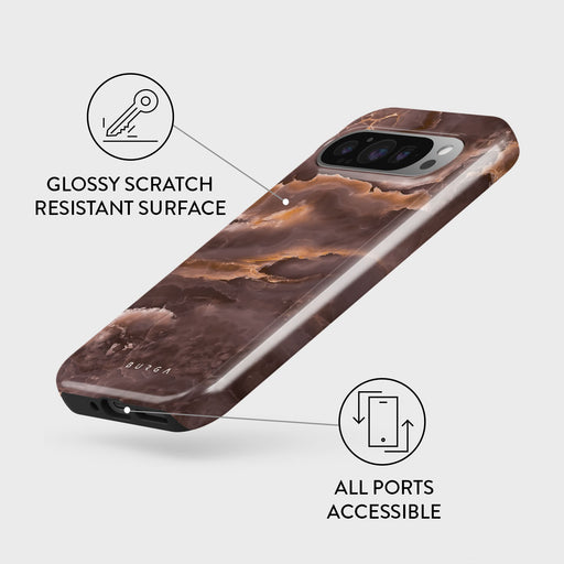 Fire Wood - Brown Marble Google Pixel 9 Pro XL Case 3