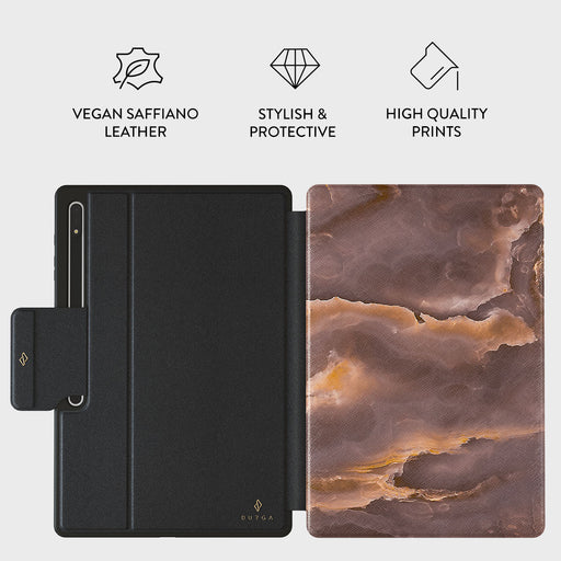 Fire Wood - Brown Marble Samsung Galaxy Tab S8 Ultra Case 2
