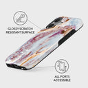 Frozen Leaves - Cute Marble iPhone 16 Plus Case 3