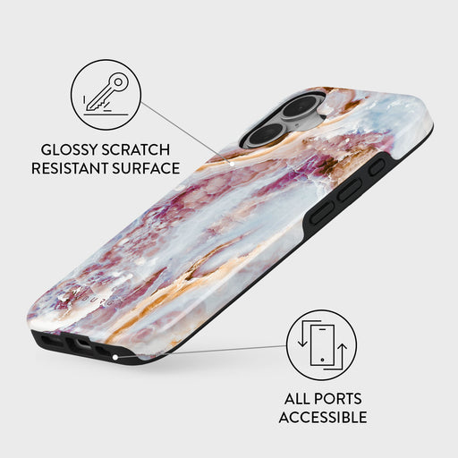 Frozen Leaves - Cute Marble iPhone 16 Plus Case 3