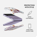 Frozen Leaves - Cute Marble Samsung Galaxy Z Flip 4 Case 2