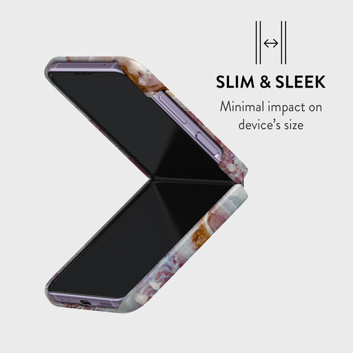 Frozen Leaves - Cute Marble Samsung Galaxy Z Flip 4 Case 4
