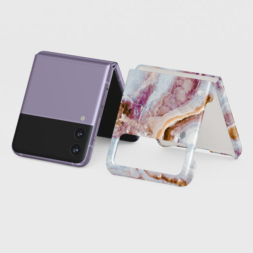 Frozen Leaves - Cute Marble Samsung Galaxy Z Flip 4 Case 5