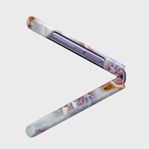 Frozen Leaves - Cute Marble Samsung Galaxy Z Flip 4 Case 6