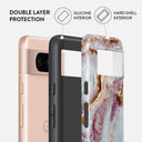 Frozen Leaves - Cute Marble Google Pixel 8 Case 2