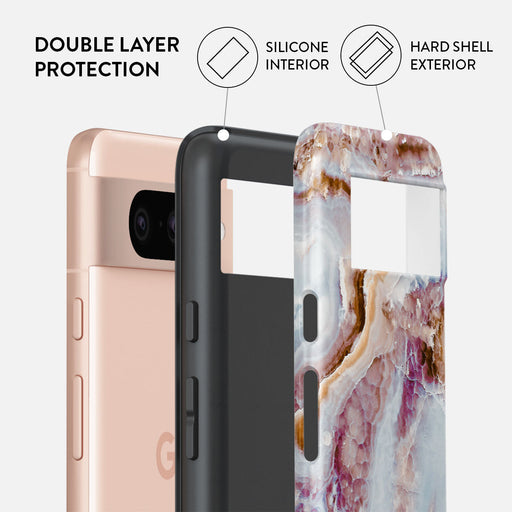 Frozen Leaves - Cute Marble Google Pixel 8 Case 2