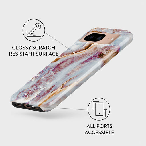 Frozen Leaves - Cute Marble Google Pixel 8 Case 3