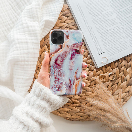 Frozen Leaves - Cute Marble iPhone 16 Plus Case 22