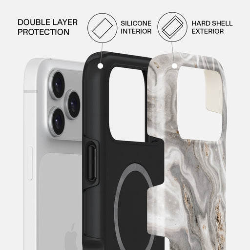 Snowstorm - Grey Marble iPhone 17 Pro Max Case