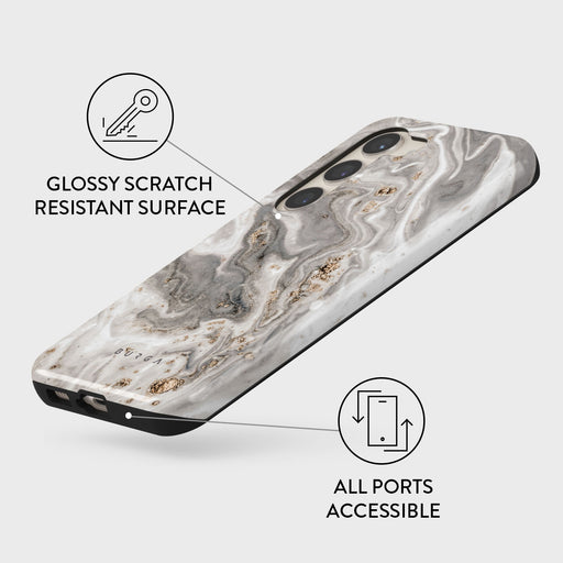 Snowstorm - Grey Marble Samsung Galaxy S23 Plus Case 7