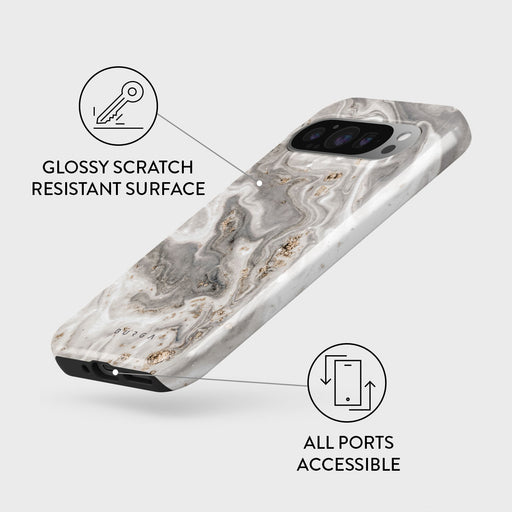 Snowstorm - Grey Marble Google Pixel 9 Pro XL Case 3
