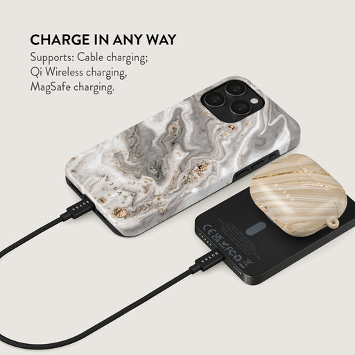 Snowstorm - Grey Marble Magnetic Power Bank