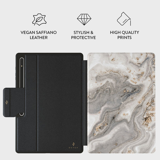 Snowstorm - Grey Marble Samsung Galaxy Tab S8 Ultra Case 2