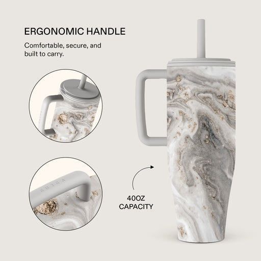 Snowstorm - Grey Marble All Day Leakproof Tumbler 2