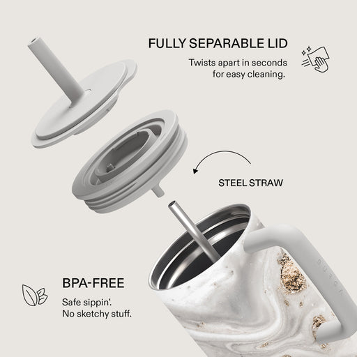 Snowstorm - Grey Marble All Day Leakproof Tumbler 6
