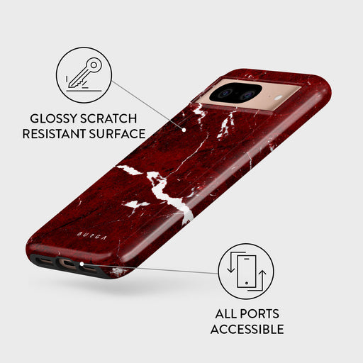 Iconic Red Ruby - Marble Google Pixel 8 Case 3