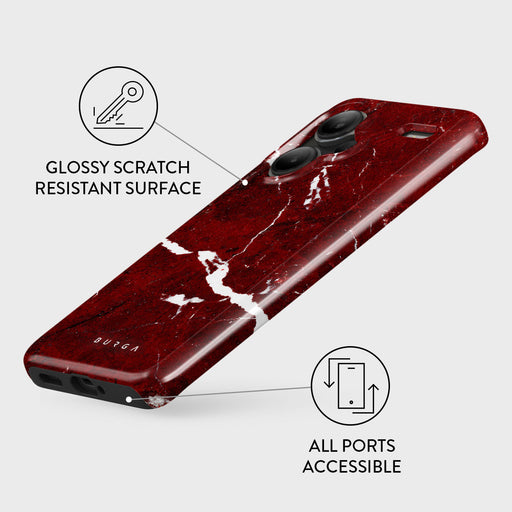Iconic Red Ruby - Marble Xiaomi Redmi Note 13 Pro+ 5G Case 3