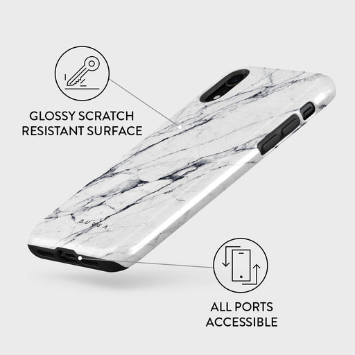 Satin White - Marble iPhone XR Case 7