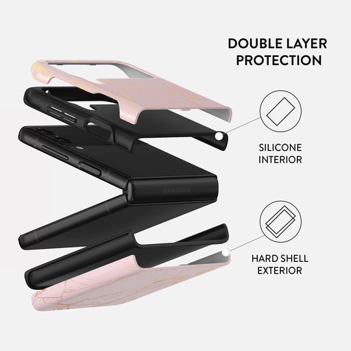 Peachy Gold - Pink Marble Samsung Galaxy Z Flip 3 Case 2