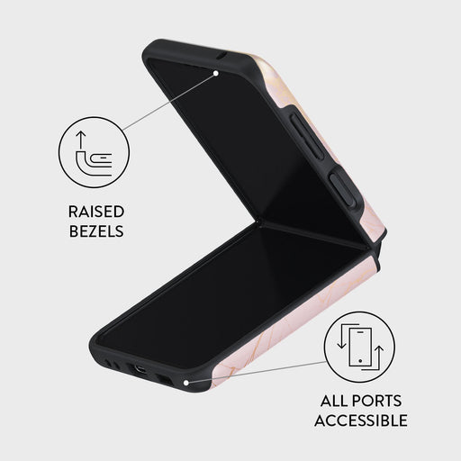 Peachy Gold - Pink Marble Samsung Galaxy Z Flip 3 Case 3