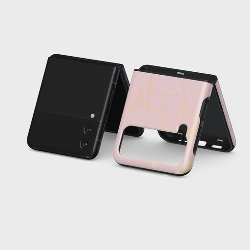 Peachy Gold - Pink Marble Samsung Galaxy Z Flip 3 Case 5