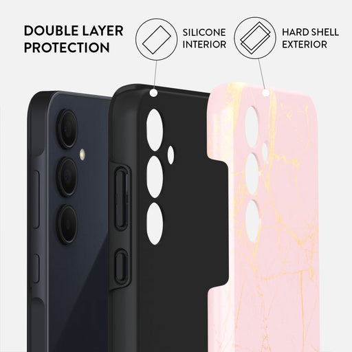 Peachy Gold - Pink Marble Samsung Galaxy A35 Case 2