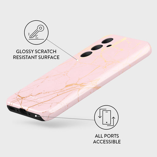 Peachy Gold - Pink Marble Samsung Galaxy A35 Case 3