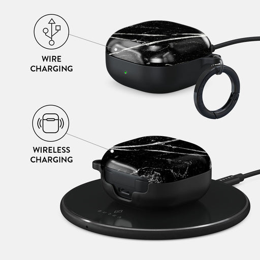 Noir Origin - Black Marble Samsung Galaxy Buds FE Case 3