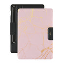 Peachy Gold - Pink Marble Samsung Galaxy Tab S9+ FE Case 1