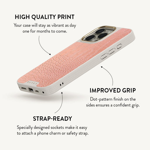 Pink Croco - iPhone 16 Pro Max Case 33