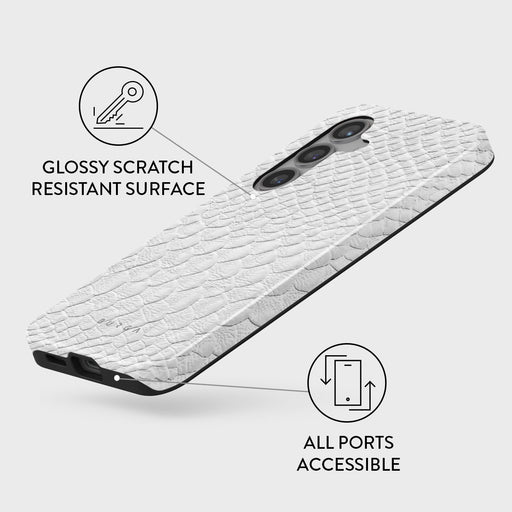 Glacial Desert - White Snakeskin Samsung Galaxy S24 FE Case 3
