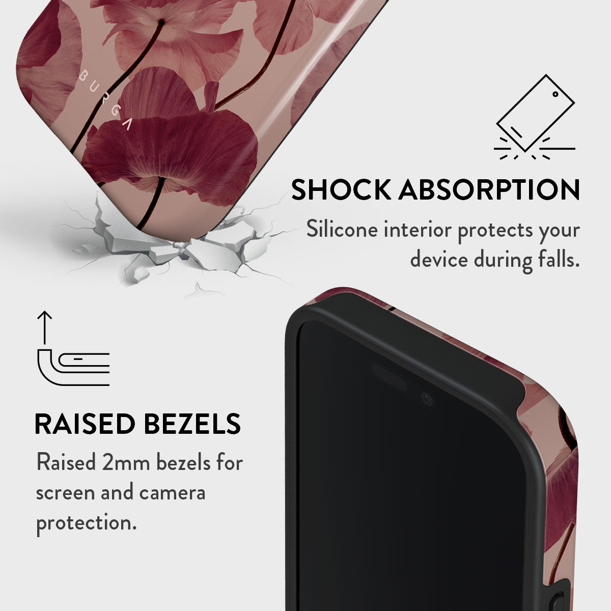 【BURGA】Tender Kiss Tough ケース iPhone16/15など Tender Kiss - iPhone 16 Pro Case | BURGA