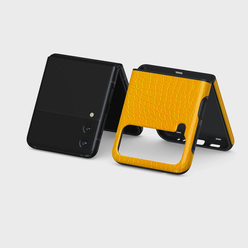 Canary Yellow - Snake Skin Samsung Galaxy Z Flip 3 Case 5