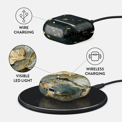 Northern Lights - Marble AirPods 4 Case 3