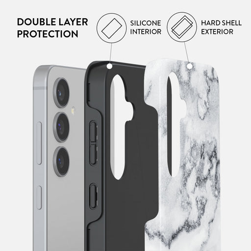 White Winter - Classy Marble Samsung Galaxy S24 FE Case 2