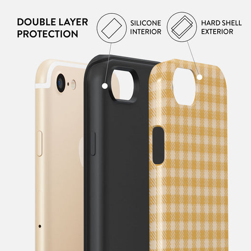 Tuscan Sun - Yellow Plaid iPhone SE (2020) Case 6