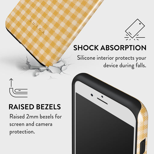 Tuscan Sun - Yellow Plaid iPhone SE (2020) Case 8