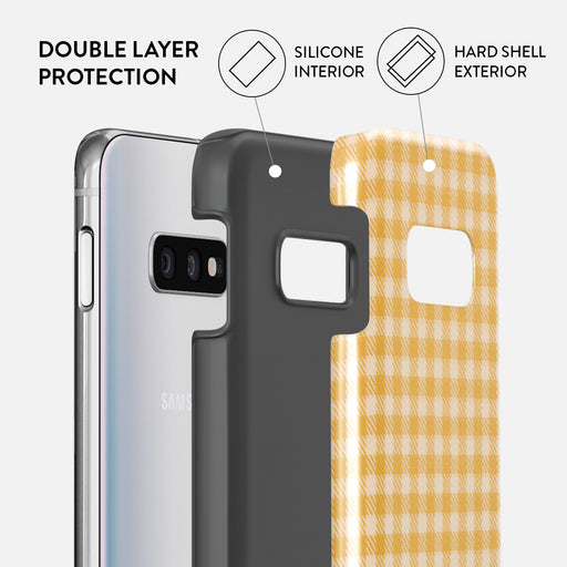 Tuscan Sun - Yellow Plaid Samsung Galaxy S10E Case 6