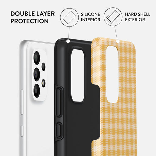 Tuscan Sun - Yellow Plaid Samsung Galaxy A73 Case 2