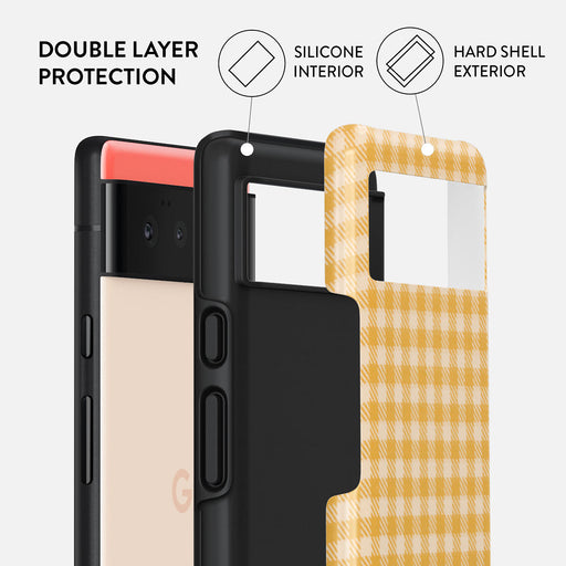 Tuscan Sun - Yellow Plaid Google Pixel 6 Case 2