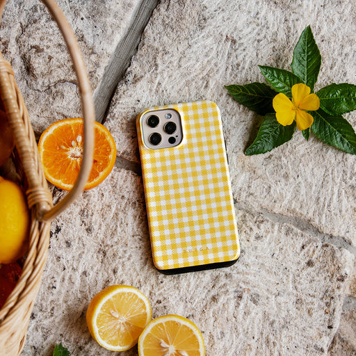 Tuscan Sun - Yellow Plaid iPhone SE (2020) Case 11